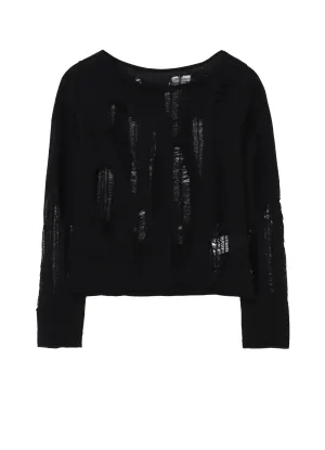 CRUSH PLAIN STITCH CRUSHED SWEATER