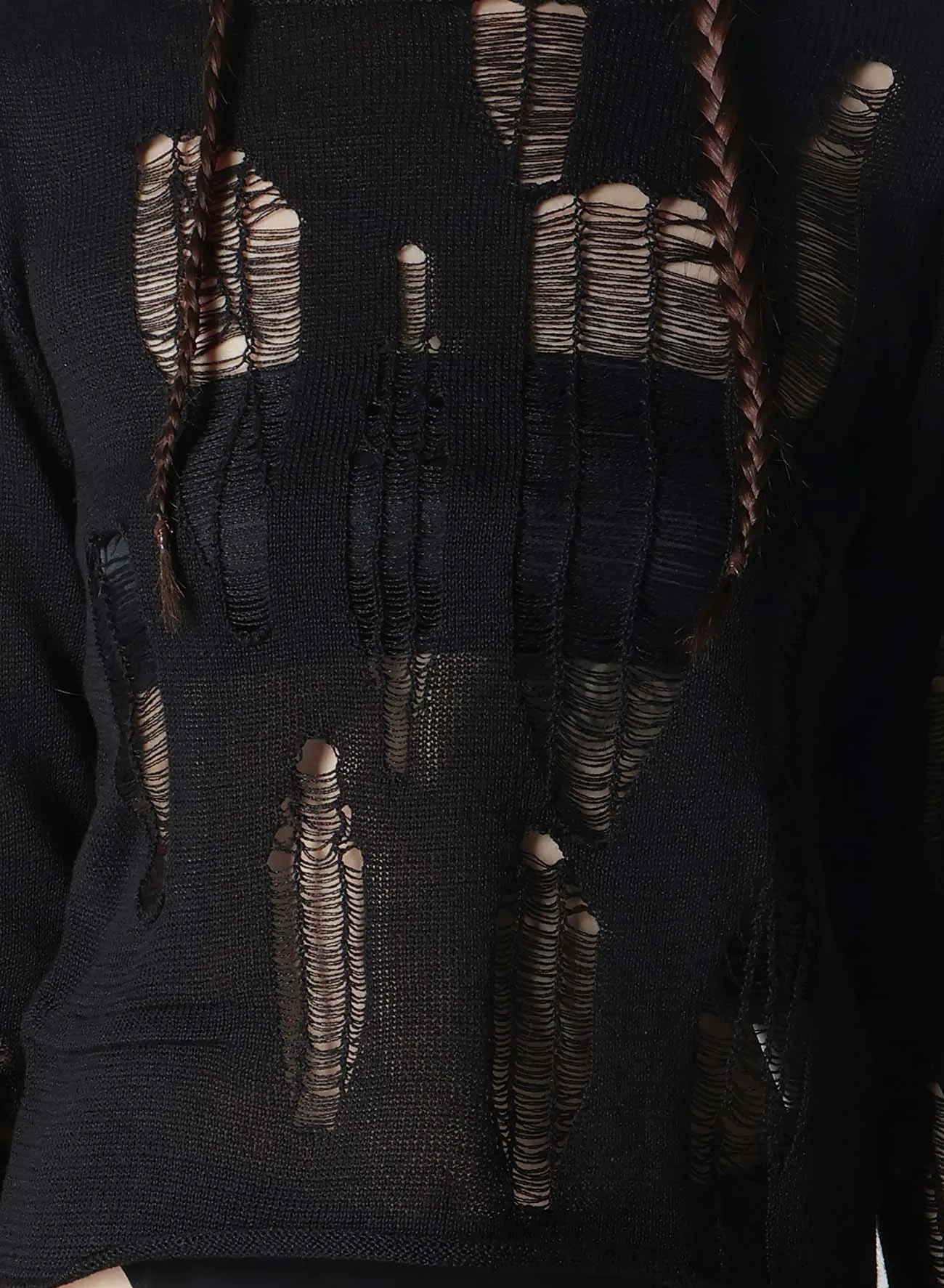 CRUSH PLAIN STITCH CRUSHED SWEATER