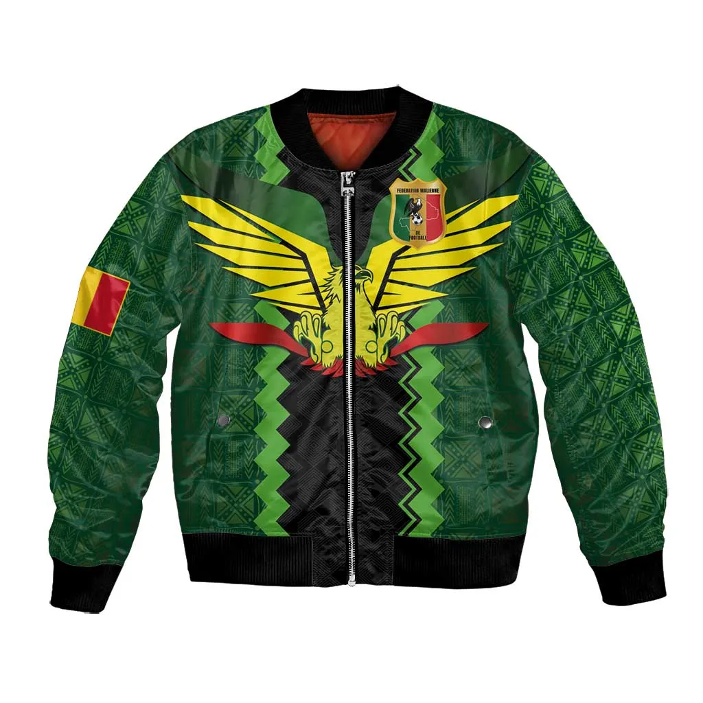 Custom Mali Football Bomber Jacket Les Aigles-Green, Gold & Red LT03