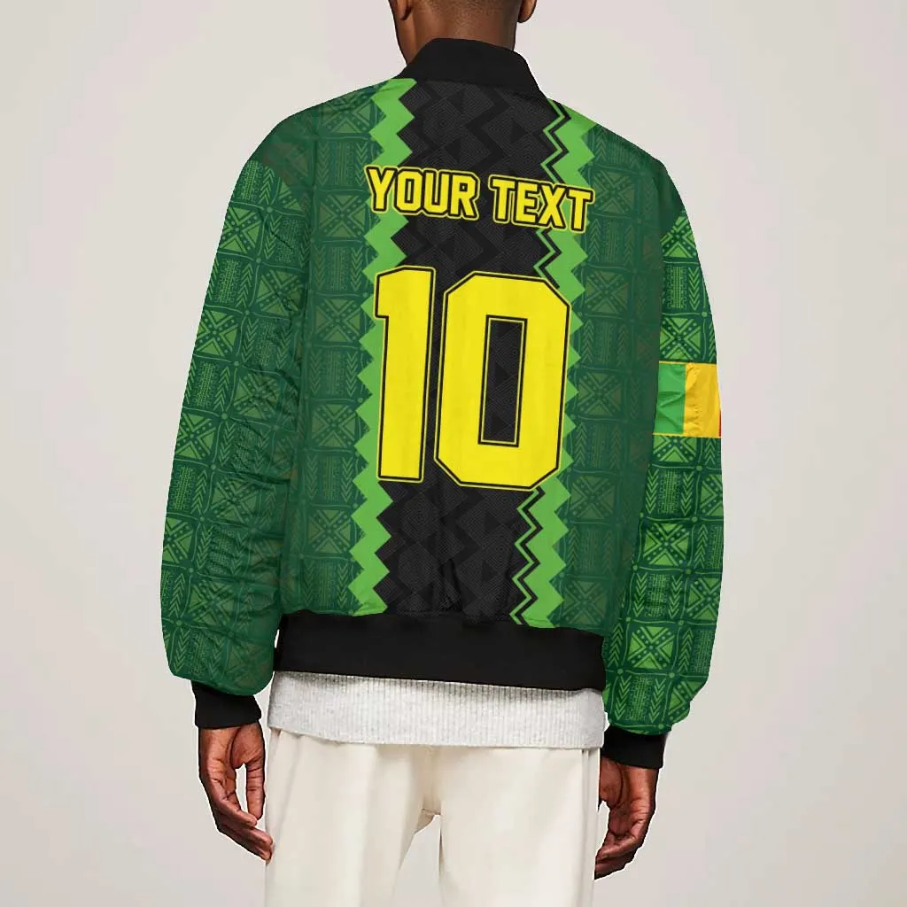 Custom Mali Football Bomber Jacket Les Aigles-Green, Gold & Red LT03