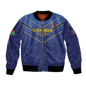 Custom Namibia Cricket Bomber Jacket 2024 Go Eagles African Pattern LT14