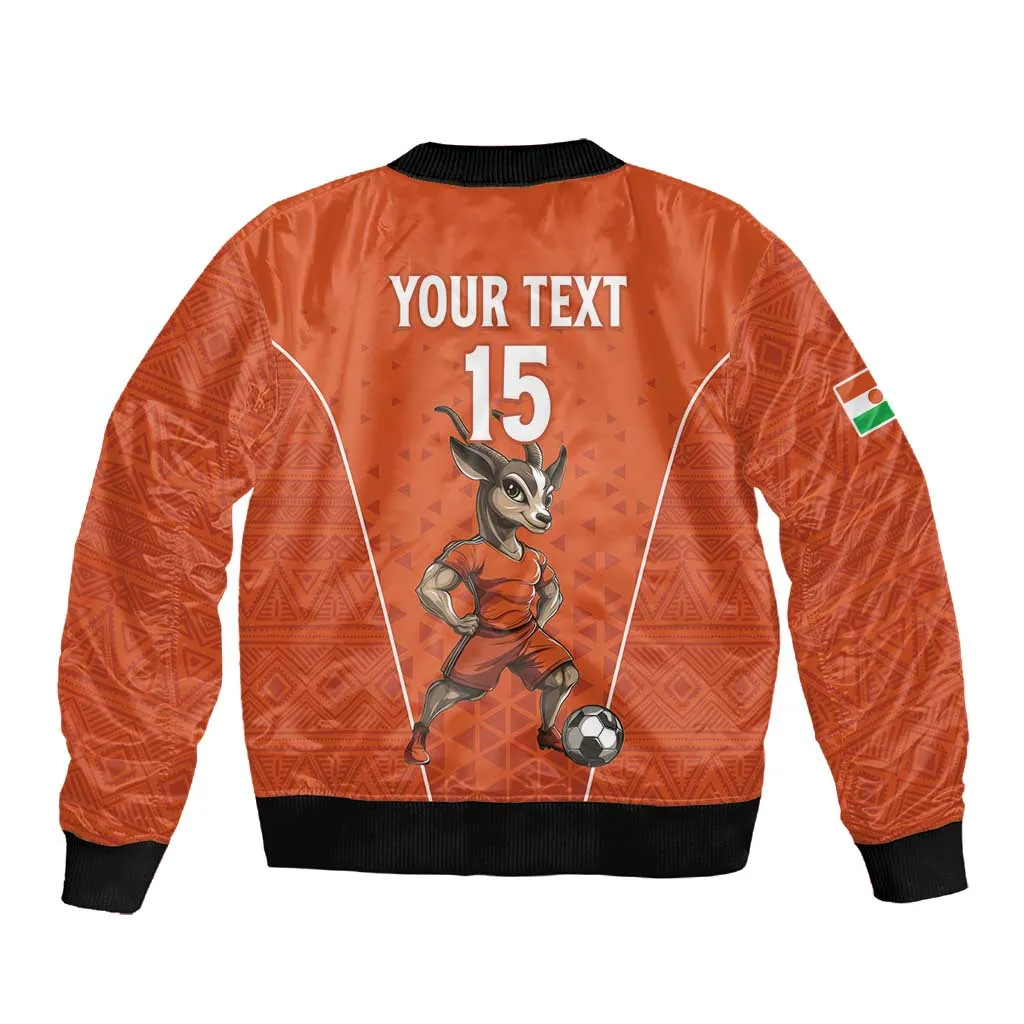 Custom Niger Football Sleeve Zip Bomber Jacket Allez Menas LT15