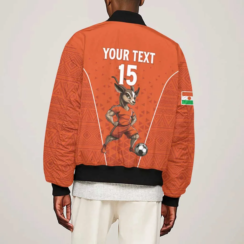 Custom Niger Football Sleeve Zip Bomber Jacket Allez Menas LT15