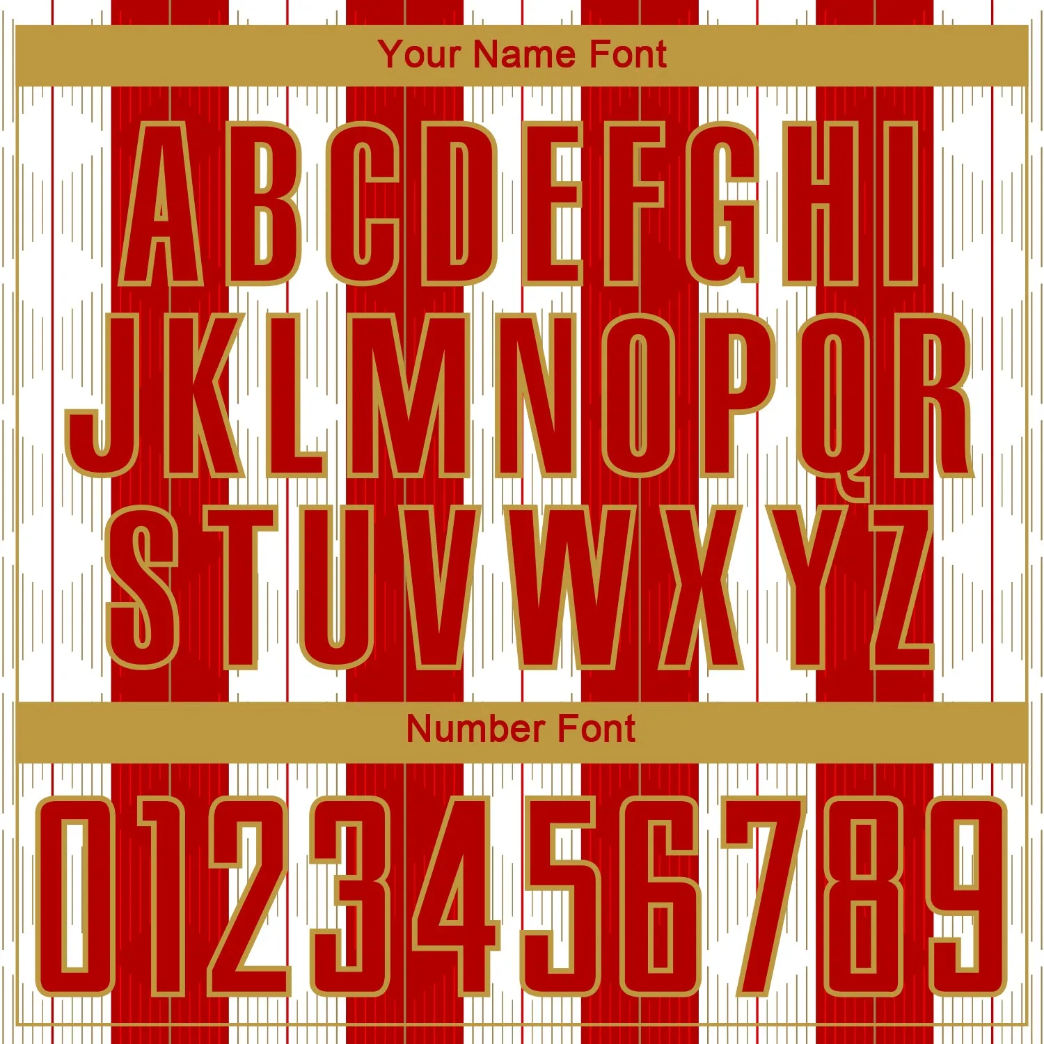 Custom Red Old Gold-White Line Sublimation Soccer Uniform Jersey