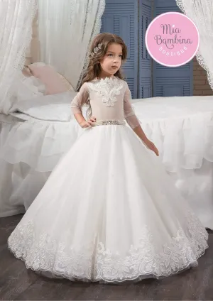 Dallas Girls Lace Dress in Size 7-8/White