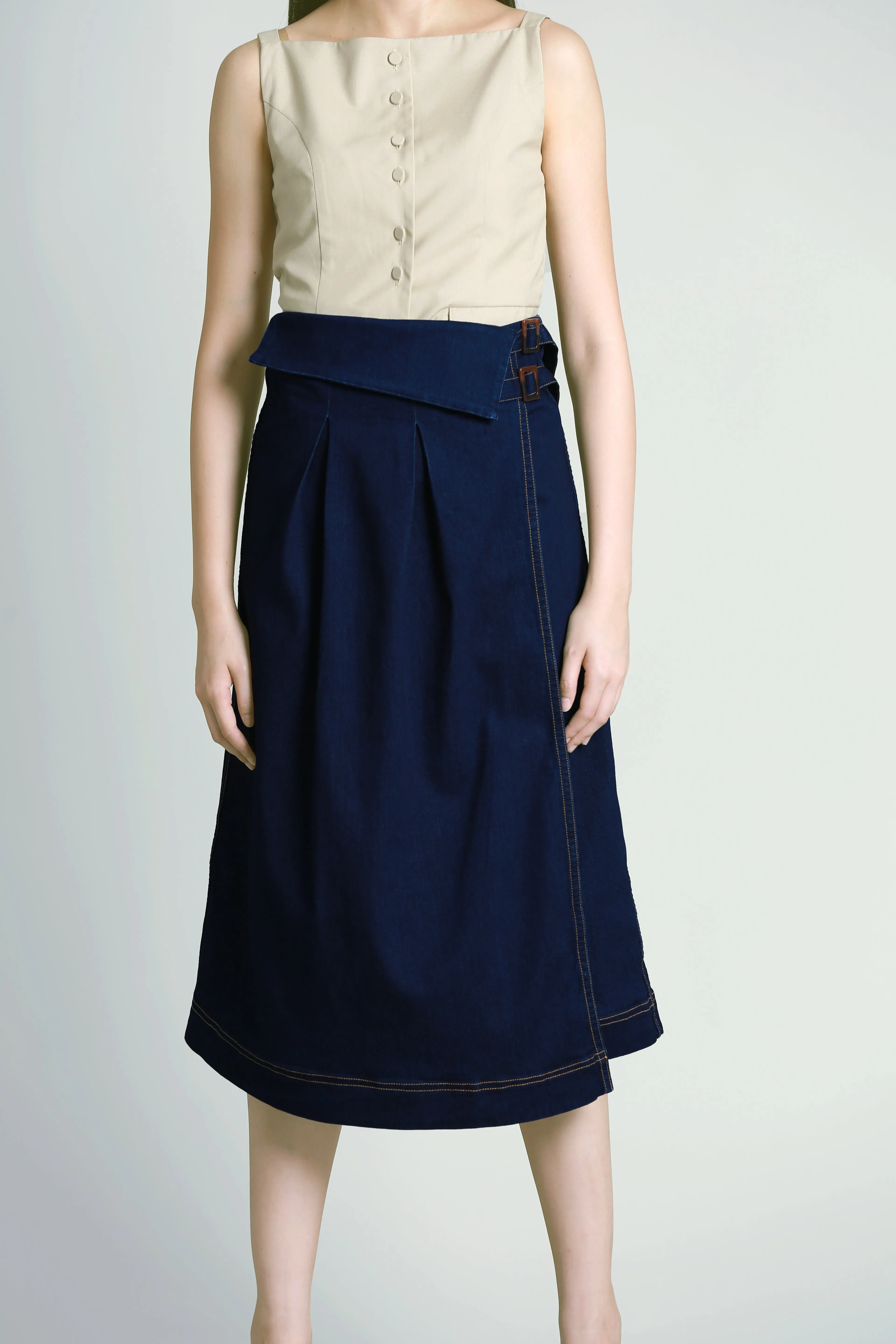 Denim Wrap Skirt