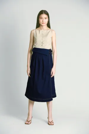 Denim Wrap Skirt