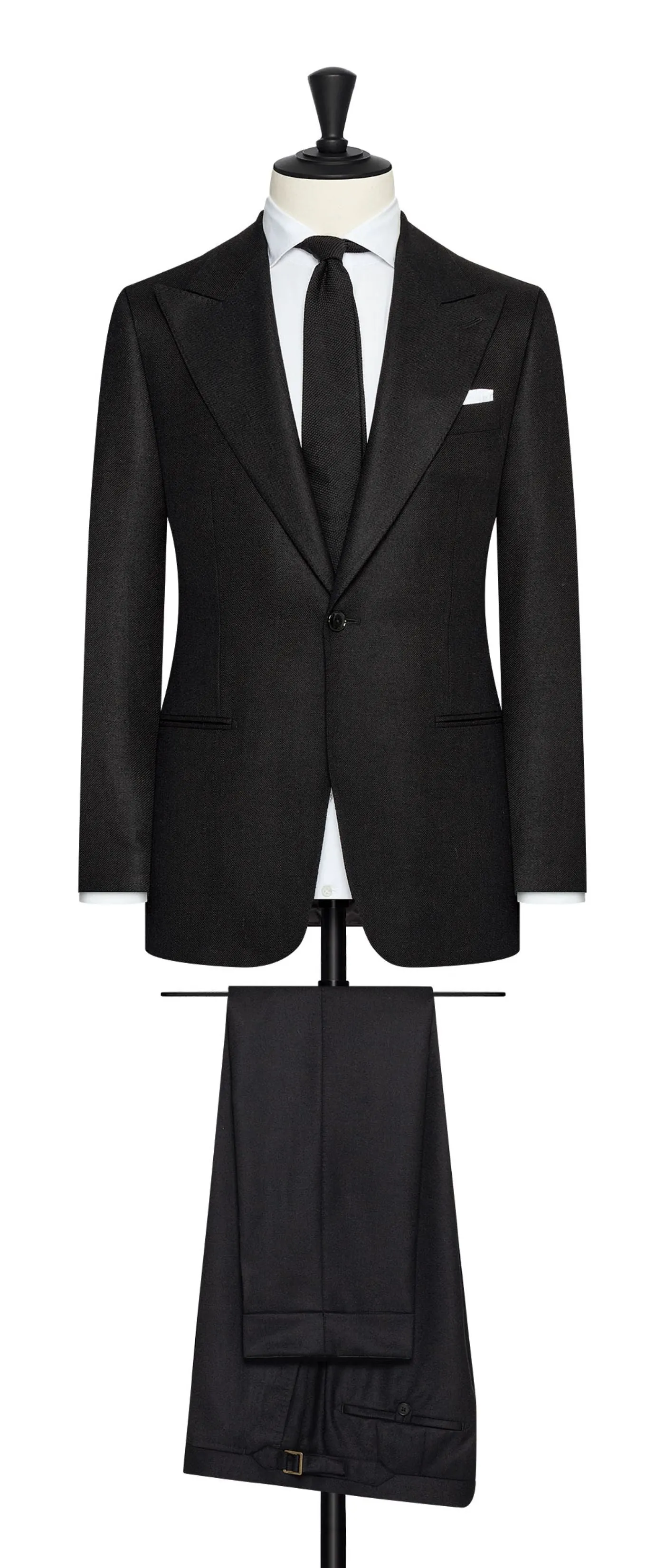Di Pray Black Silk & Wool Basketweave