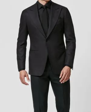 Di Pray Black Silk & Wool Basketweave