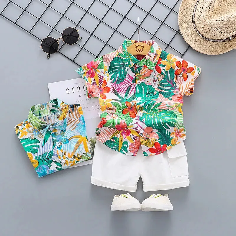 DIIMUU Baby Children Boys Clothes Sets 2pcs T-shirt   Short Pants Fashion Cotton Kids Outfits Suits 1-4 Years Summer Wear