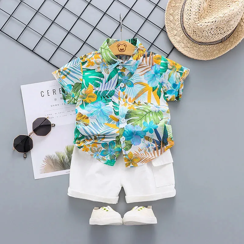 DIIMUU Baby Children Boys Clothes Sets 2pcs T-shirt   Short Pants Fashion Cotton Kids Outfits Suits 1-4 Years Summer Wear