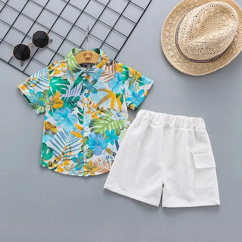 DIIMUU Baby Children Boys Clothes Sets 2pcs T-shirt   Short Pants Fashion Cotton Kids Outfits Suits 1-4 Years Summer Wear