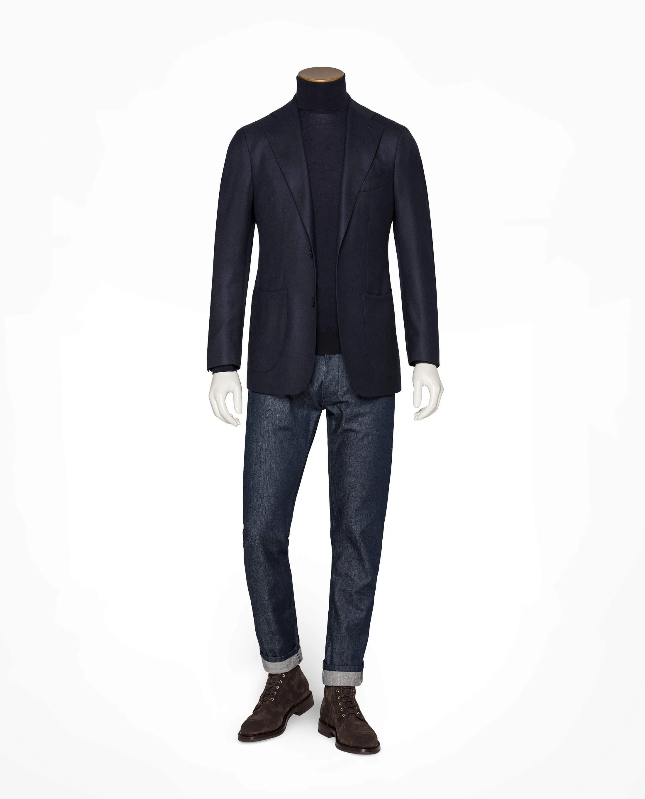 Dino Filarte S110 Merino Wool Dark Blue Brushed Twill