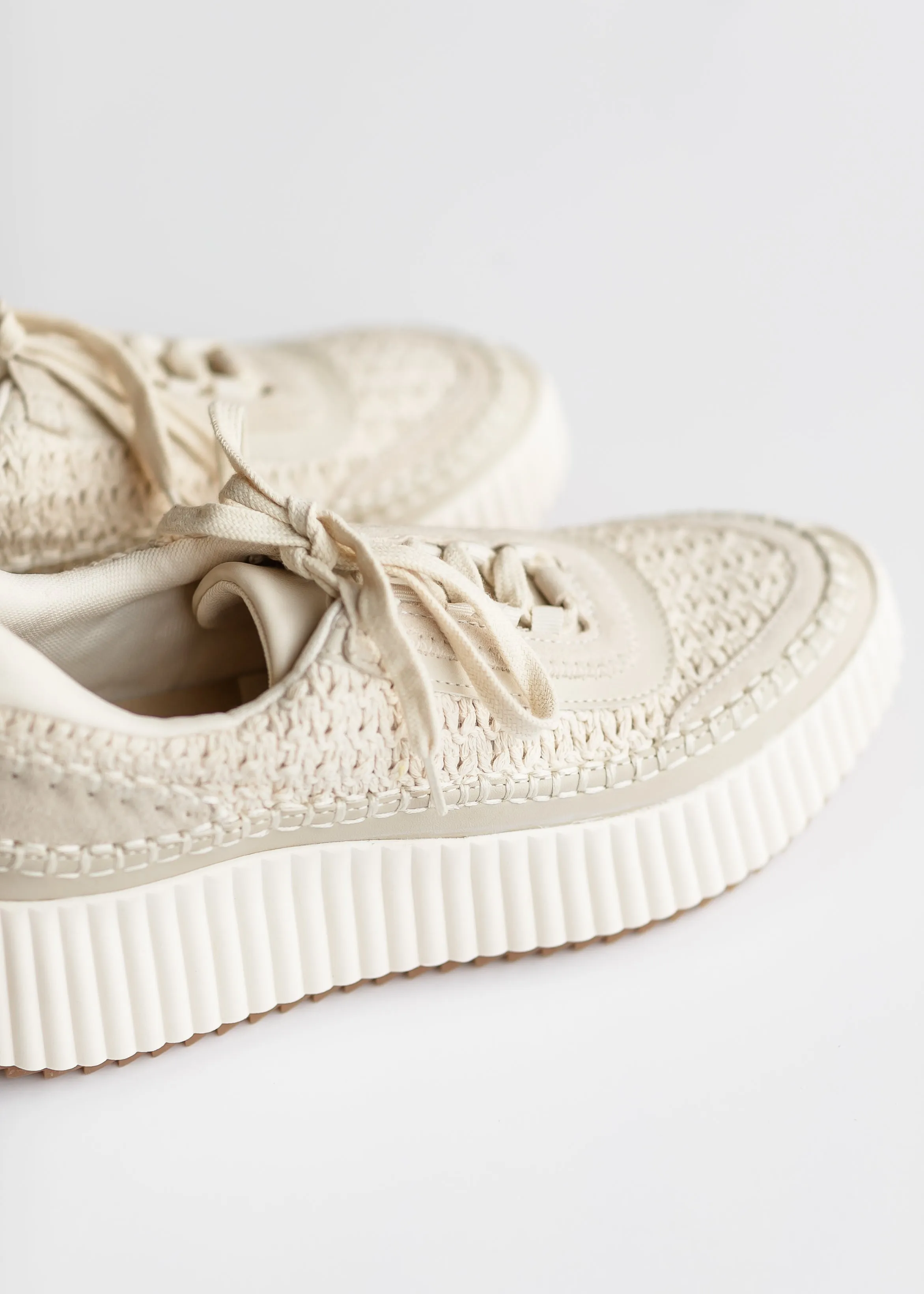Dolce Vita Dolen Sandstone Knit Platform Sneakers - FINAL SALE