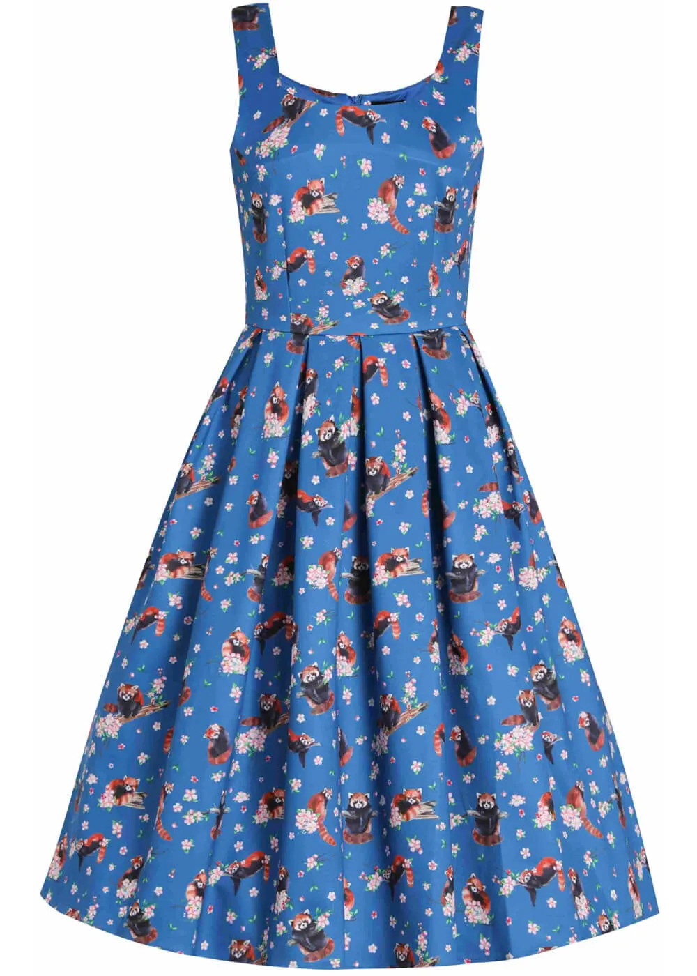 Dolly & Dotty Amanda Red Panda 50's Swing Dress Blue
