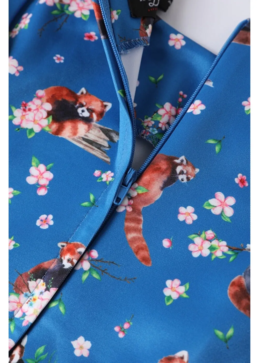 Dolly & Dotty Amanda Red Panda 50's Swing Dress Blue