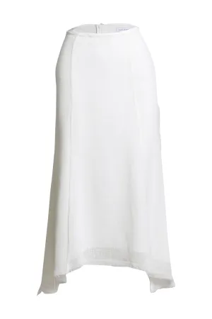Dove White Flared Vignette Midi Skirt