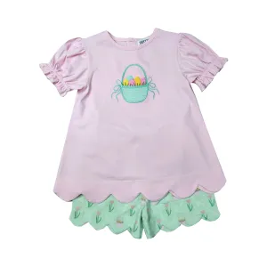 Easter Basket Girl's Shorts Set