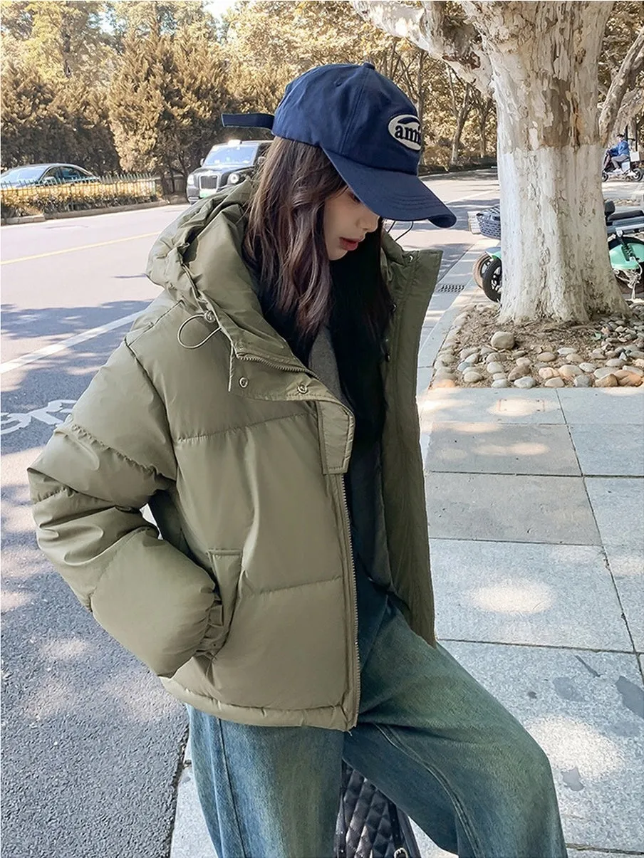 Easy-to-Clean Quilted Puffer Jacket Featuring a Drawstring Hem