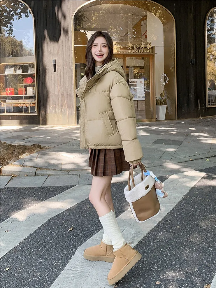 Easy-to-Clean Quilted Puffer Jacket Featuring a Drawstring Hem