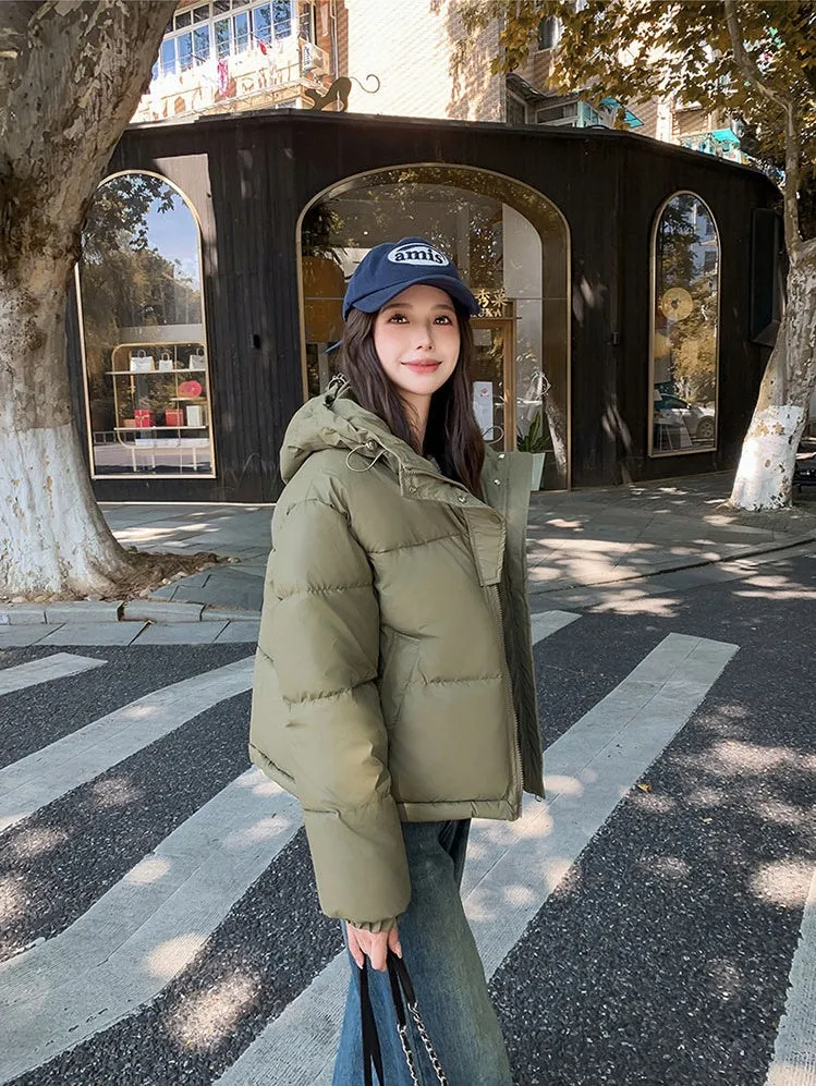 Easy-to-Clean Quilted Puffer Jacket Featuring a Drawstring Hem