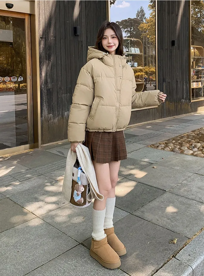 Easy-to-Clean Quilted Puffer Jacket Featuring a Drawstring Hem