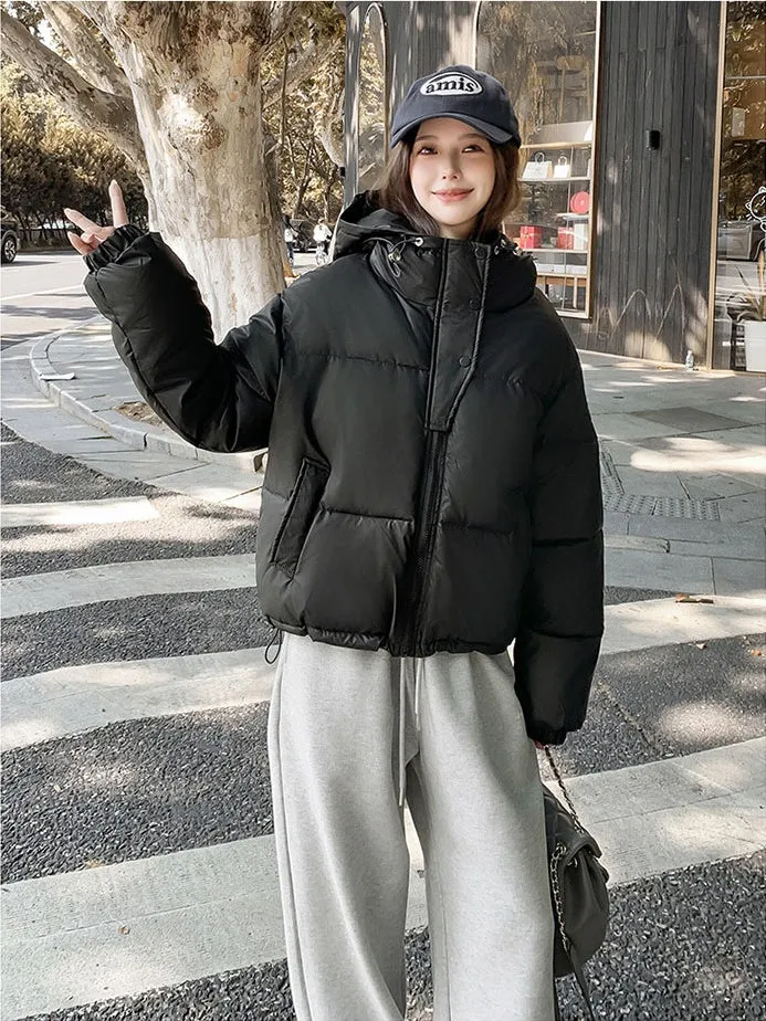 Easy-to-Clean Quilted Puffer Jacket Featuring a Drawstring Hem