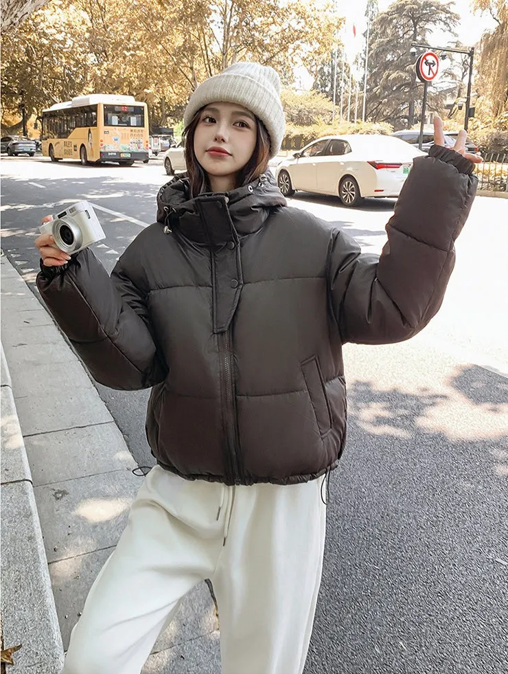 Easy-to-Clean Quilted Puffer Jacket Featuring a Drawstring Hem