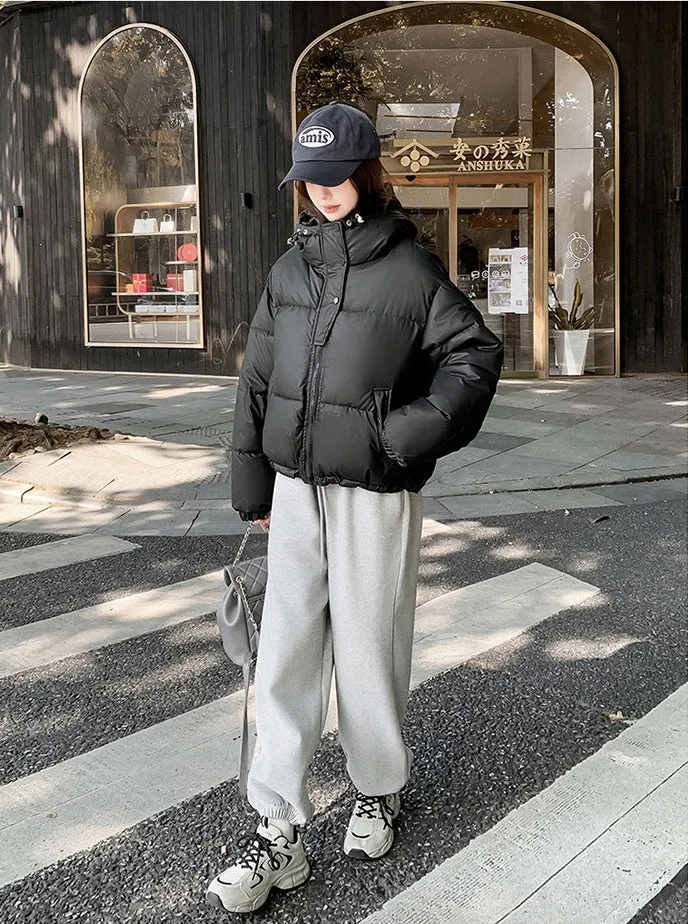 Easy-to-Clean Quilted Puffer Jacket Featuring a Drawstring Hem