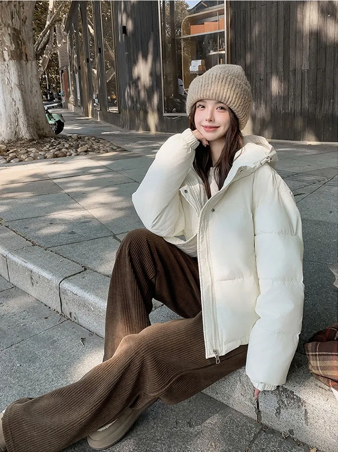 Easy-to-Clean Quilted Puffer Jacket Featuring a Drawstring Hem
