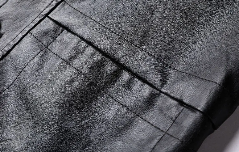Easy-to-Clean Solid PU Jacket for Men Perfect for Trendy Outfits