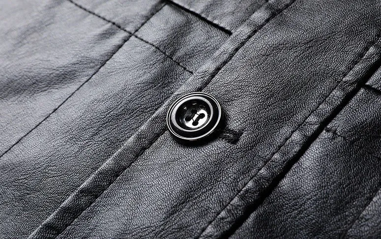 Easy-to-Clean Solid PU Jacket for Men Perfect for Trendy Outfits