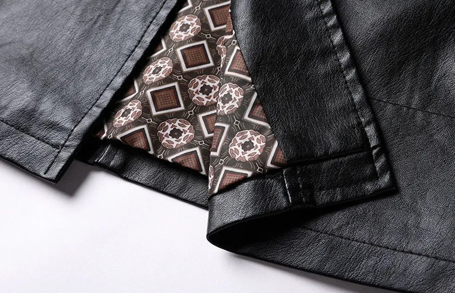 Easy-to-Clean Solid PU Jacket for Men Perfect for Trendy Outfits
