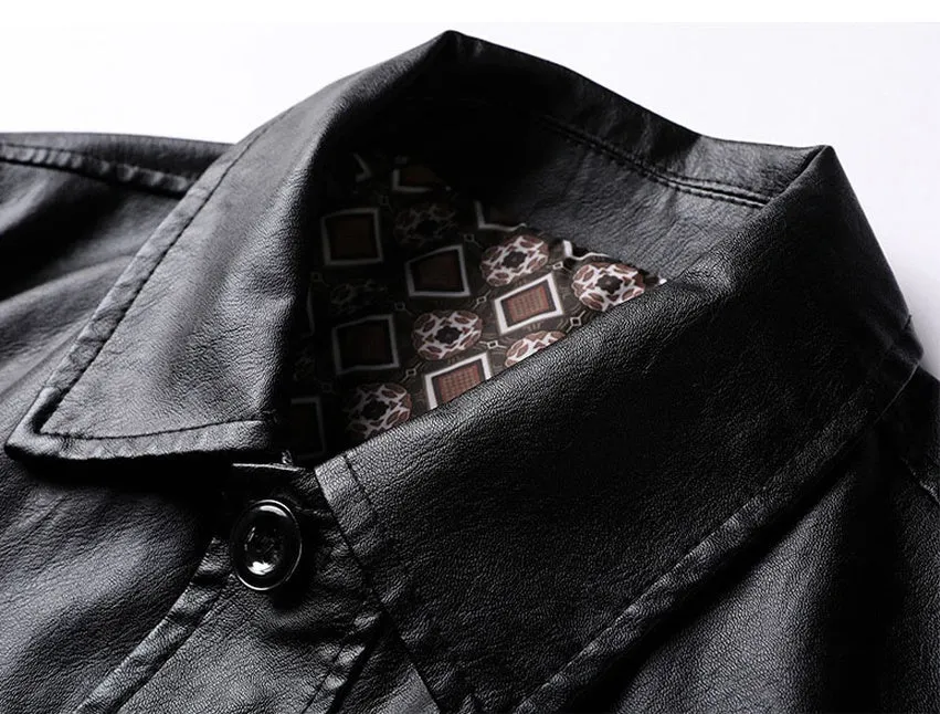 Easy-to-Clean Solid PU Jacket for Men Perfect for Trendy Outfits