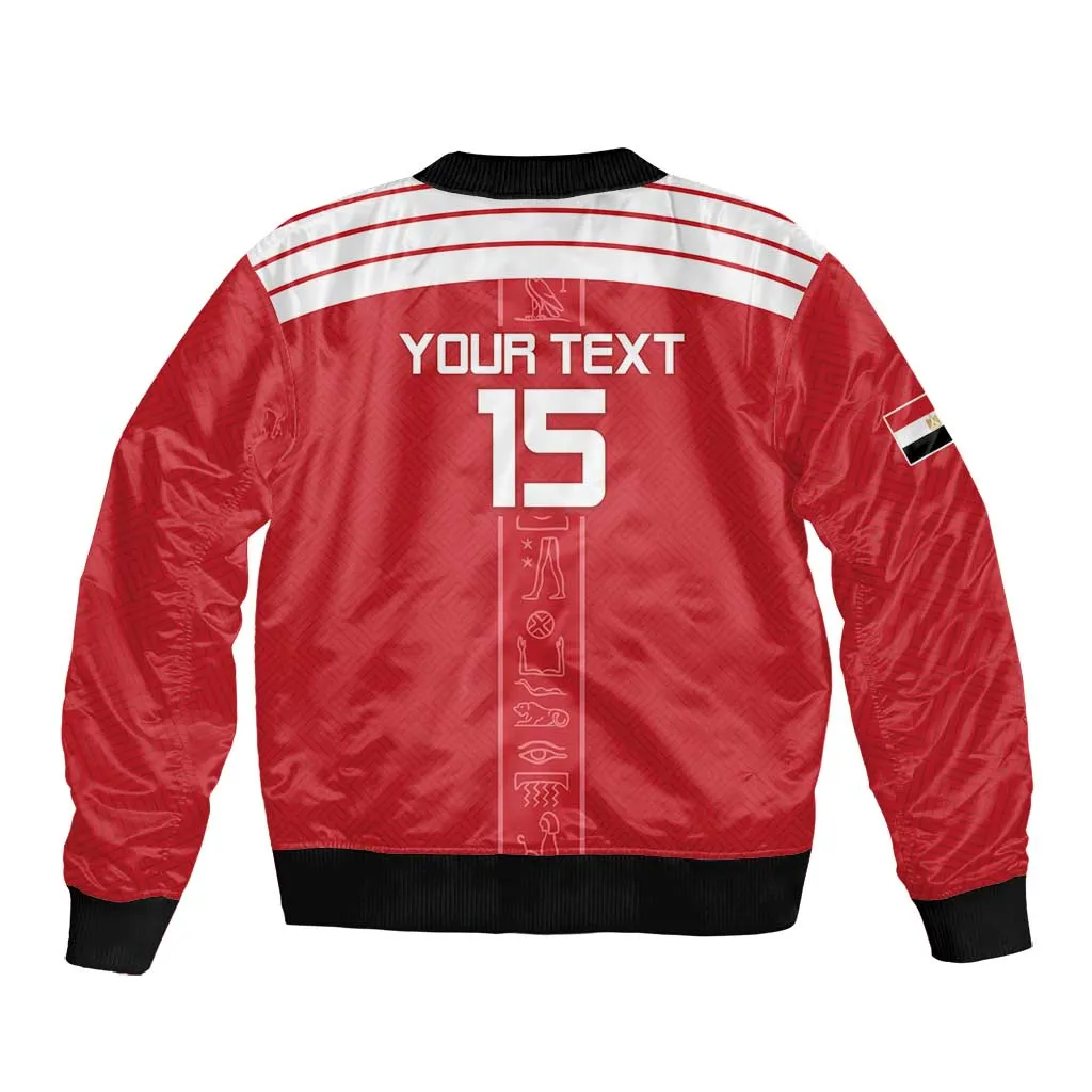 Egyptian Football Custom Bomber Jacket Yalla Masr - Red Ver LT15