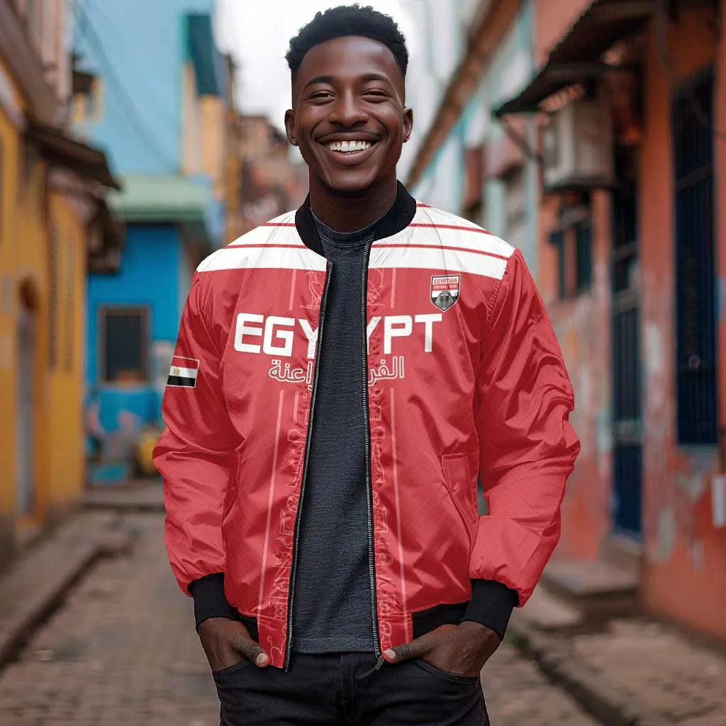 Egyptian Football Custom Bomber Jacket Yalla Masr - Red Ver LT15