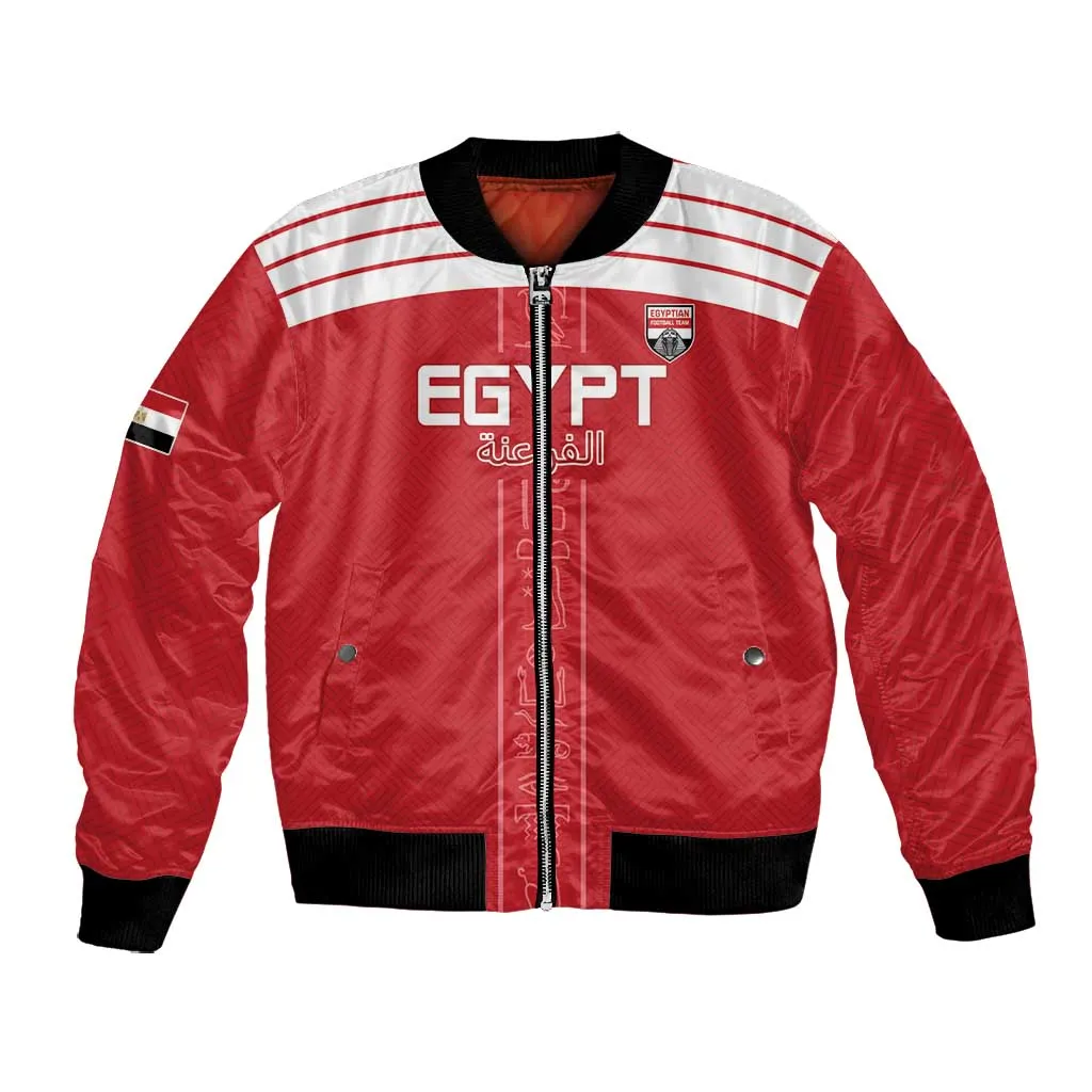 Egyptian Football Custom Bomber Jacket Yalla Masr - Red Ver LT15
