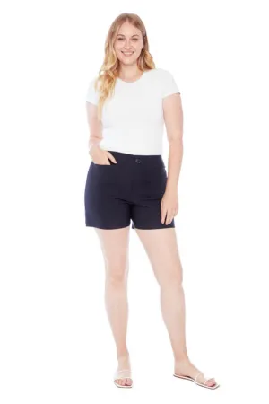 Elizabeth Solid Techno Pocket Short in Navy