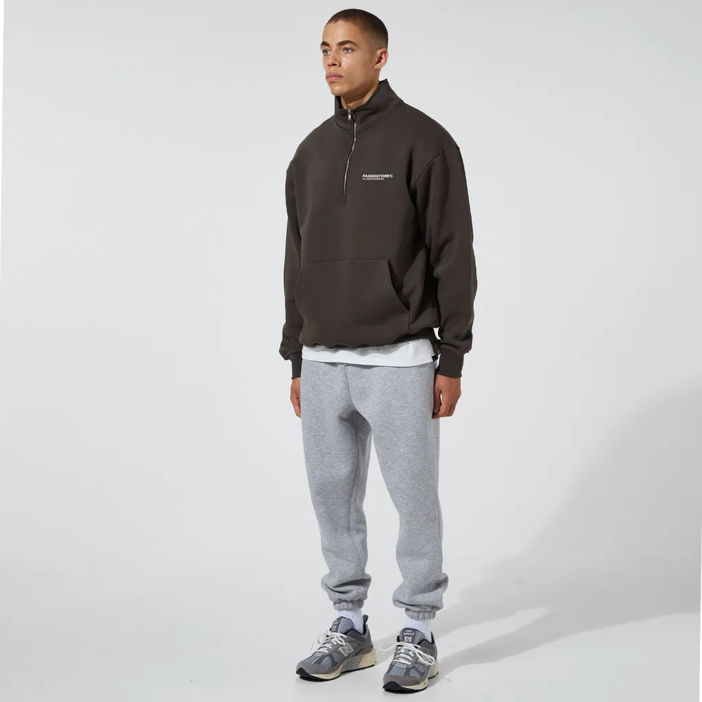 Faded 1/4 Zip Sweatshirt Dark Olive