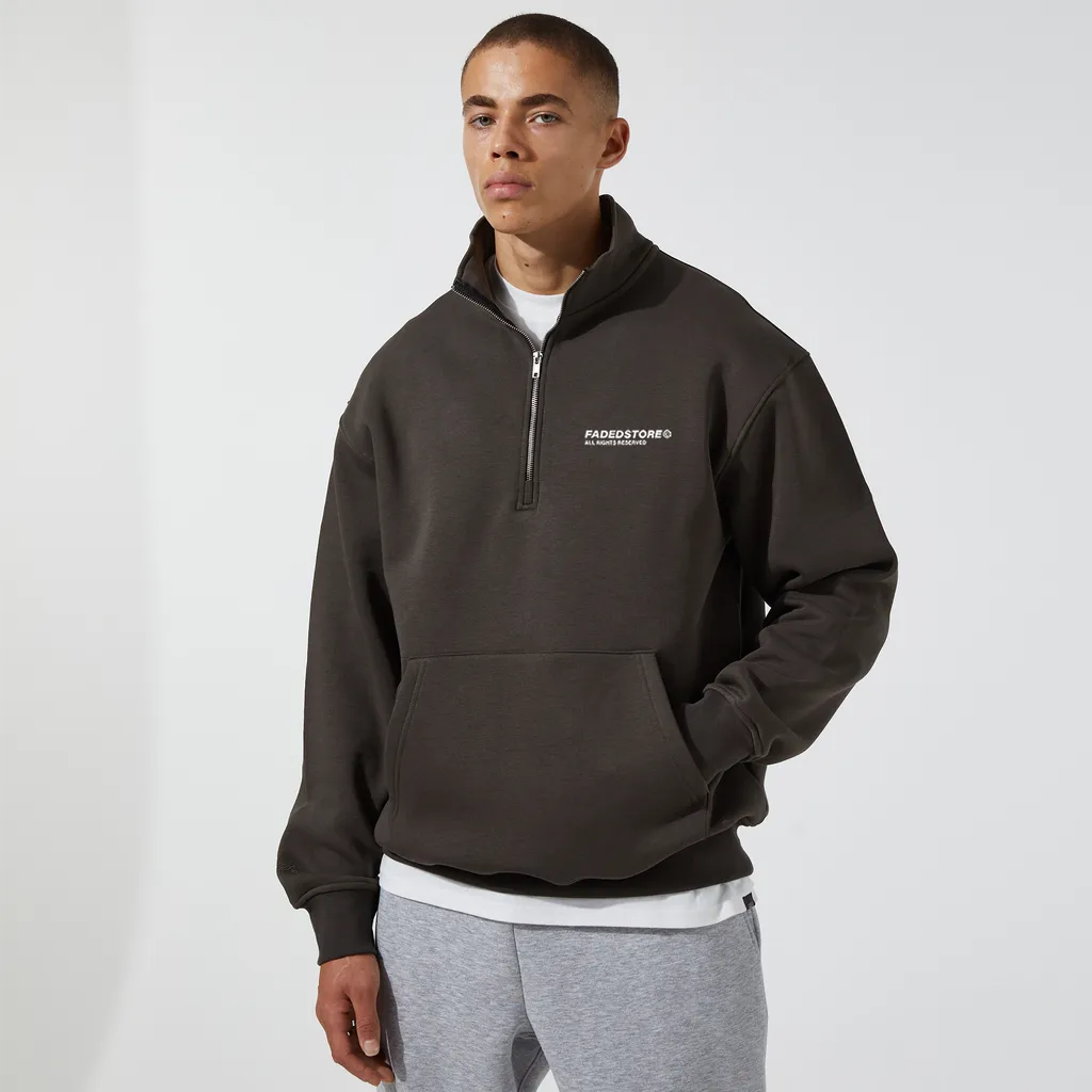 Faded 1/4 Zip Sweatshirt Dark Olive