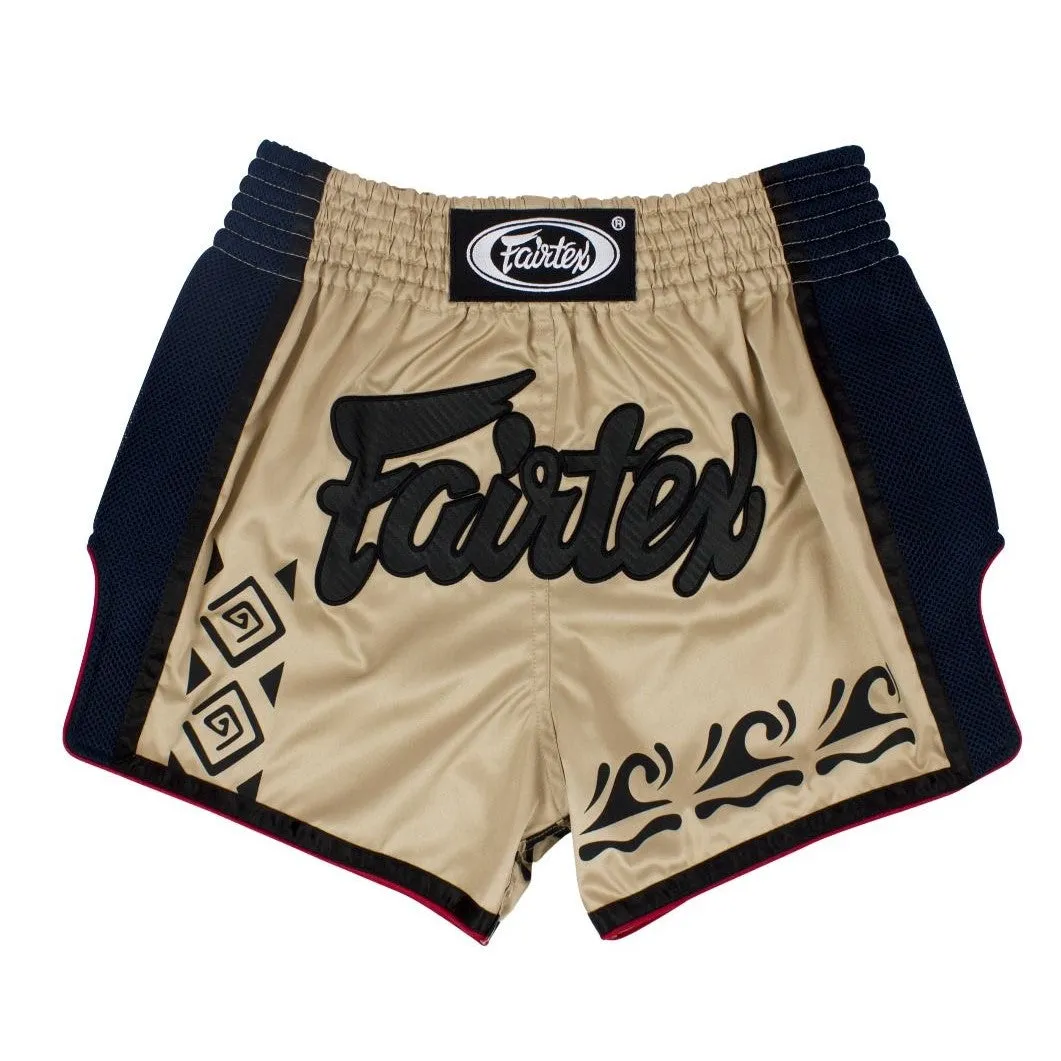 Fairtex Muay Thai Shorts BS1713 Tribal Tan/Blue