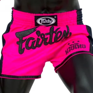 FAIRTEX SLIM CUT MUAY THAI SHORTS-PINK