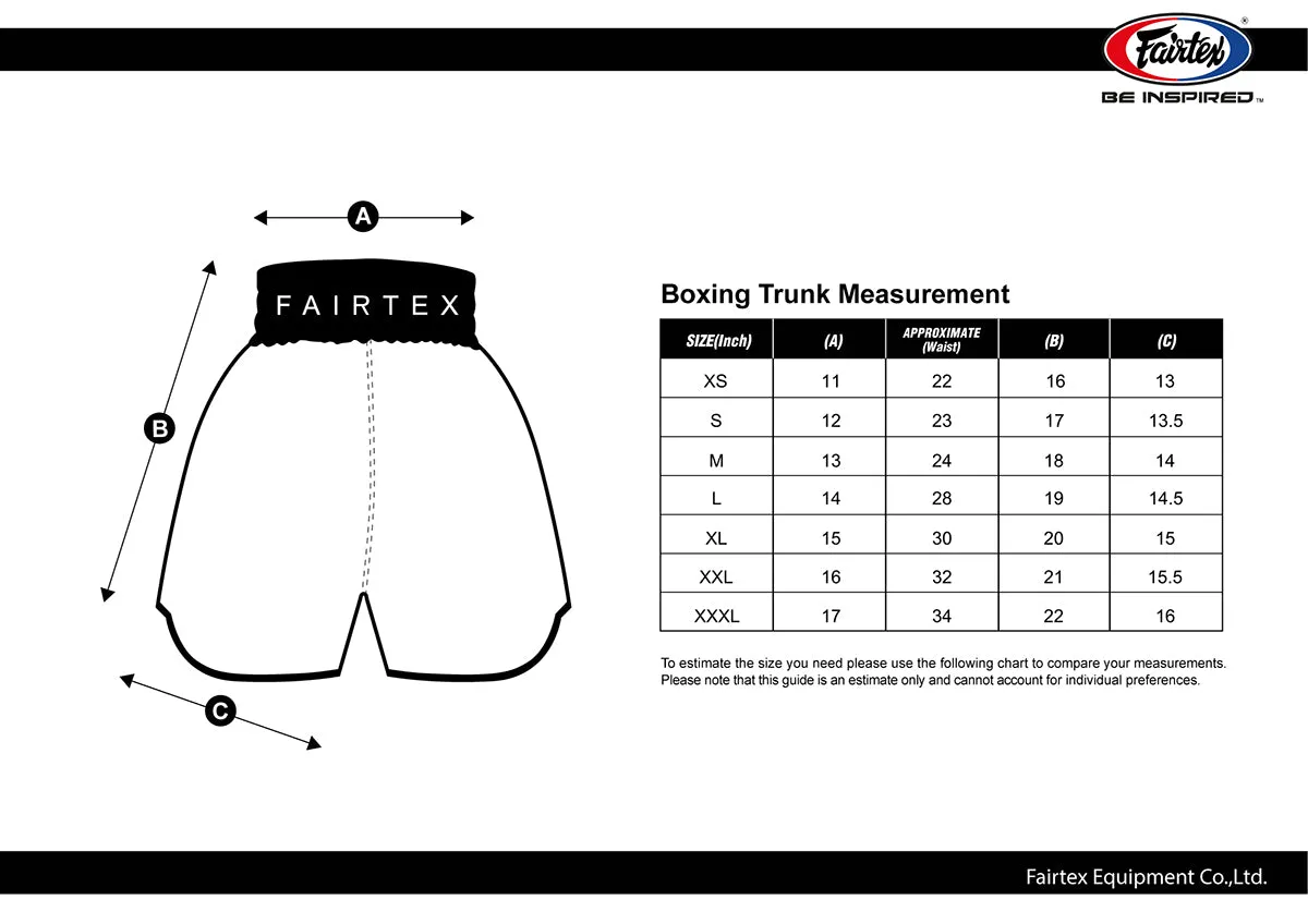FAIRTEX TIGER BOXING SHORTS TRUNKS - BT2002