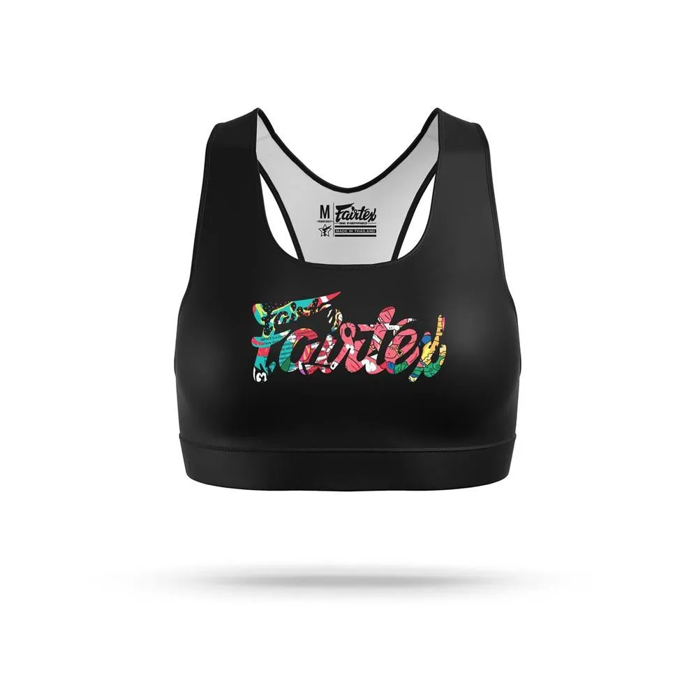 Fairtex URFACE Script Sports Bra - Black