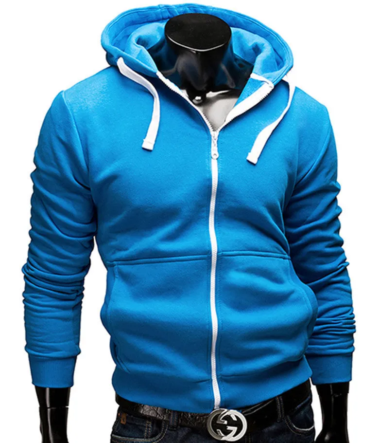 Fashion Brand Hoodies Men Casual Sportswear Man Hoody Zipper Long-sleeved Sweatshirt Men Five Colors Slim Fit Men Hoodie