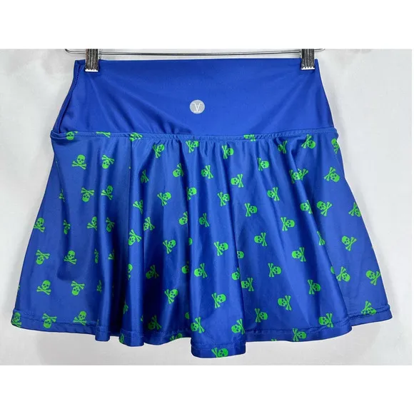 Faye   Florie Lightning Skulls Holly Skirt Dark Blue Tennis Skirt Size Small