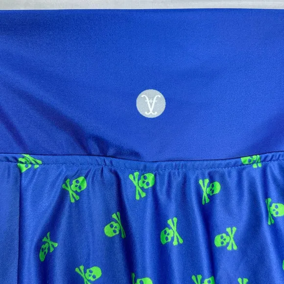 Faye   Florie Lightning Skulls Holly Skirt Dark Blue Tennis Skirt Size Small