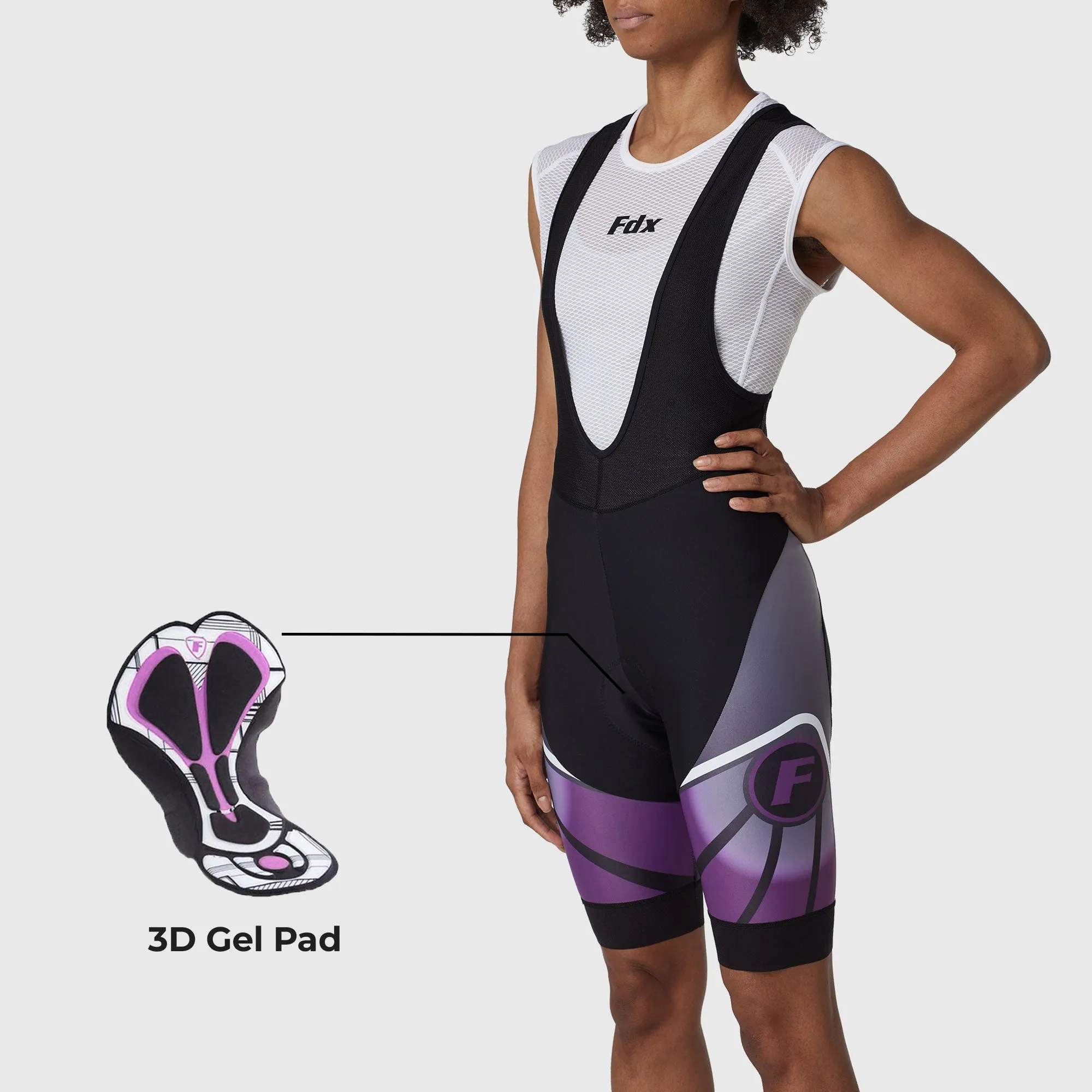Fdx Signature Purple Women's & Girl's Padded Summer Cycling Bib Shorts