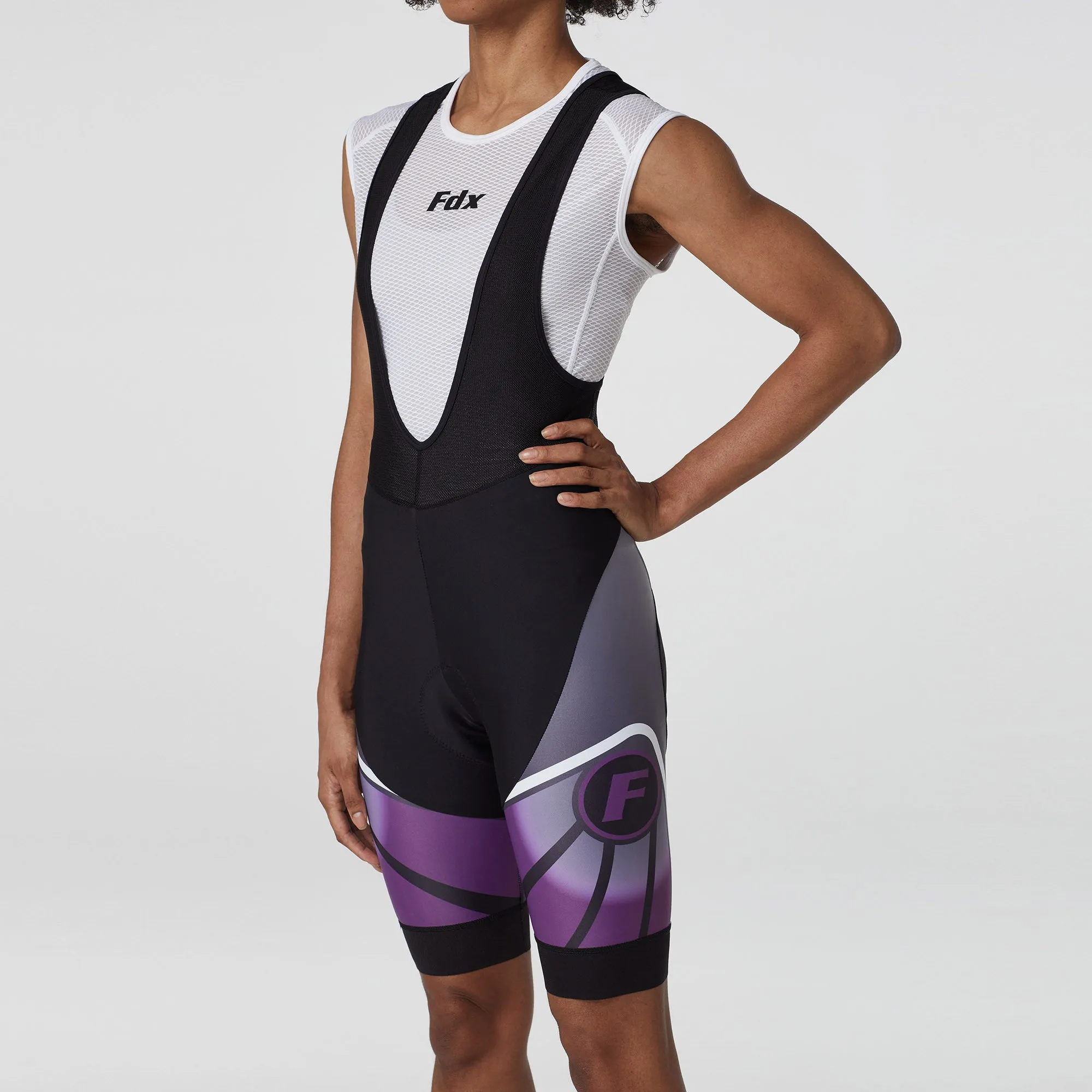 Fdx Signature Purple Women's & Girl's Padded Summer Cycling Bib Shorts