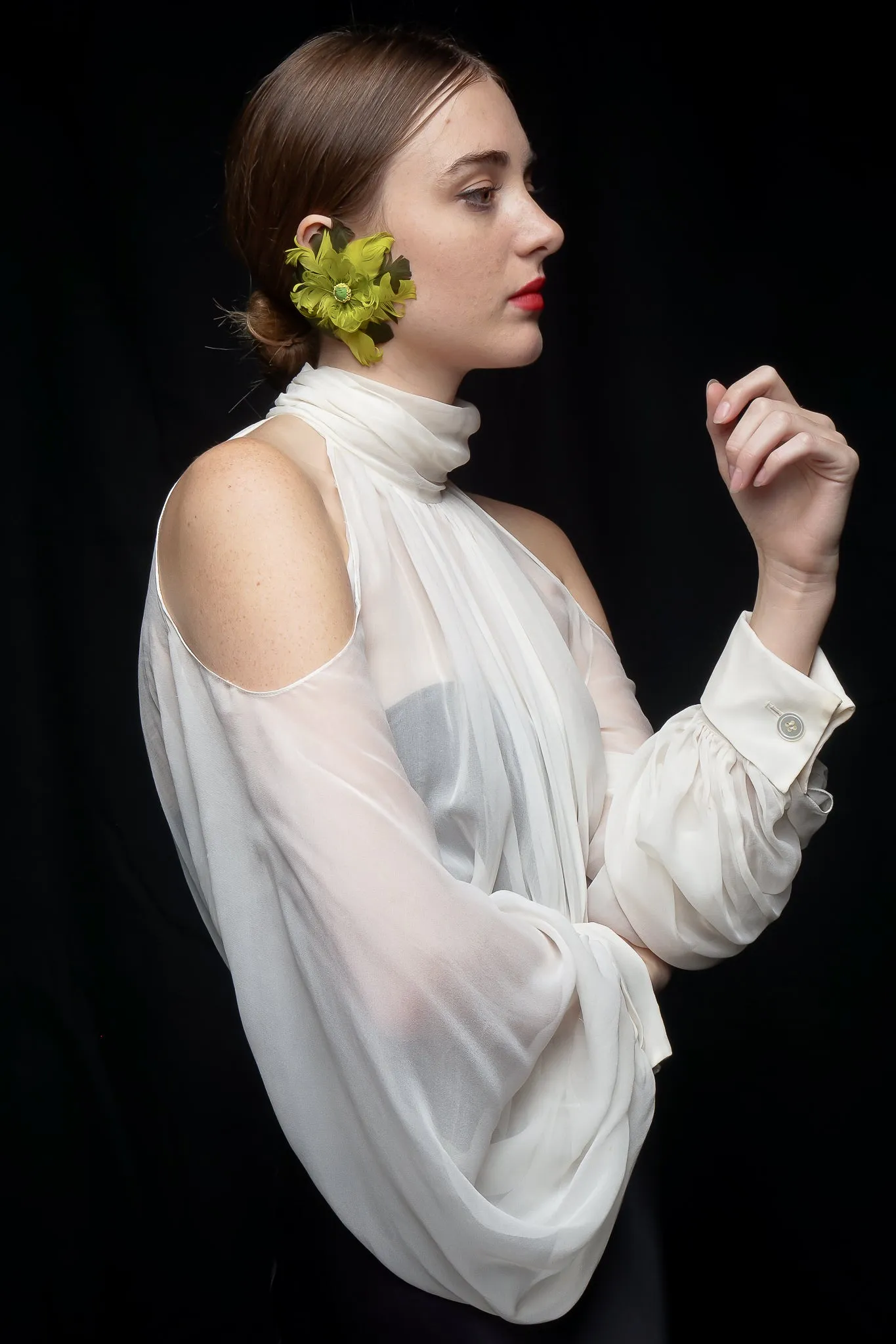 Feather Flower Earrings